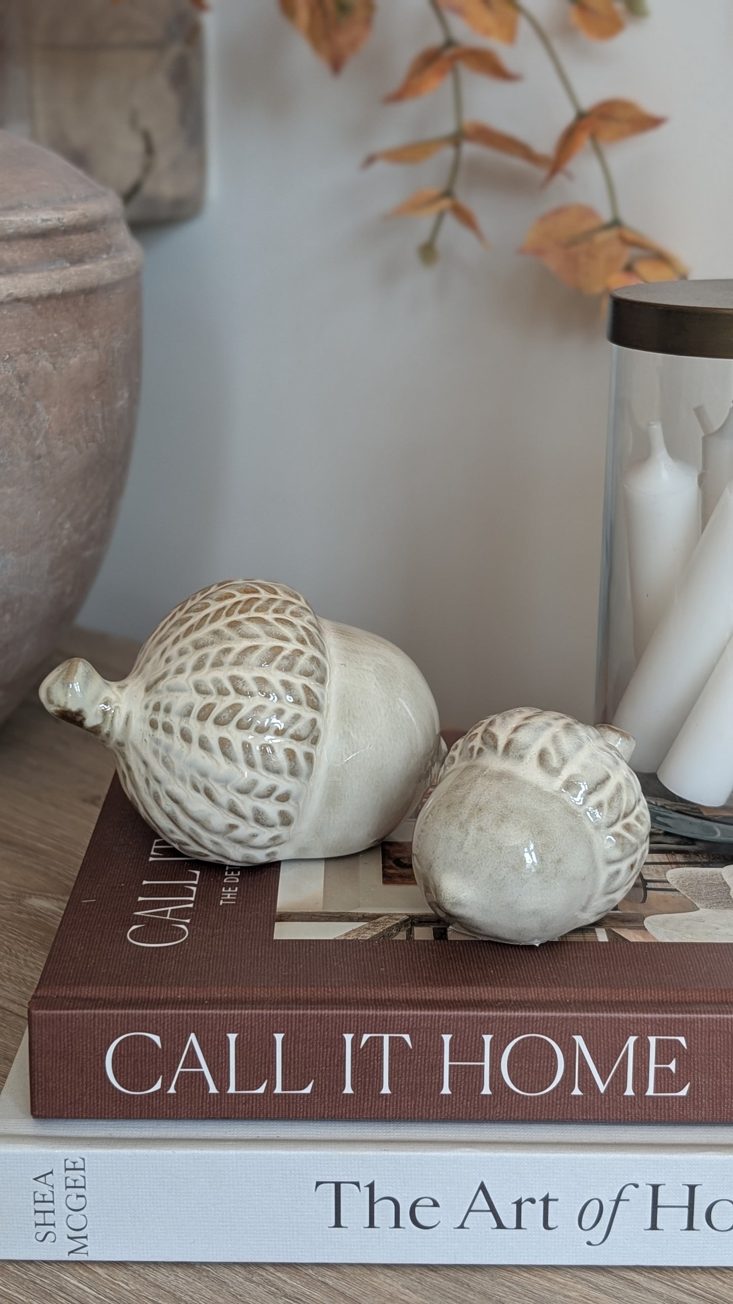 Set of 2 Glazed Acorns