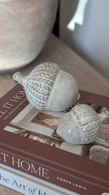Set of 2 Glazed Acorns