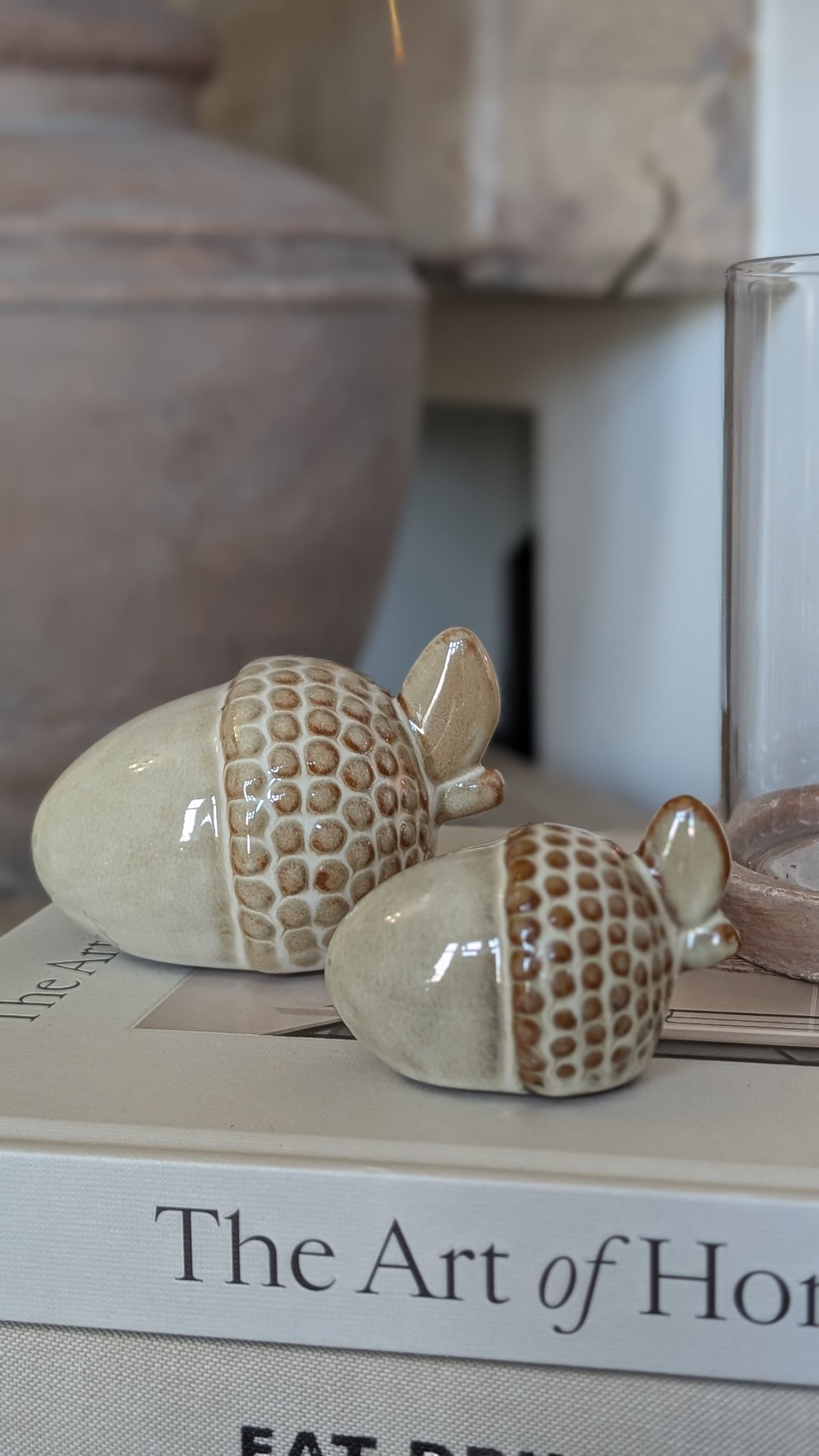 Set of 2 Glazed Acorns