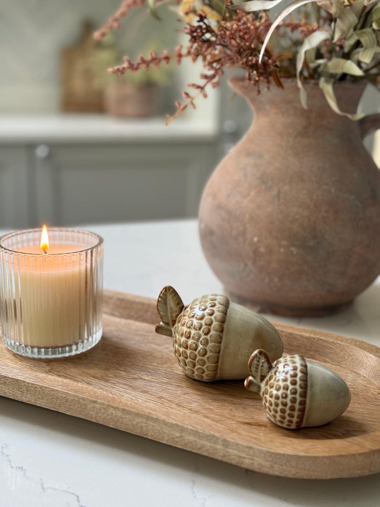 Set of 2 Glazed Acorns