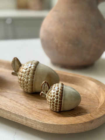 Set of 2 Glazed Acorns