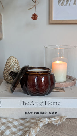 Amber Pumpkin Jar Candle