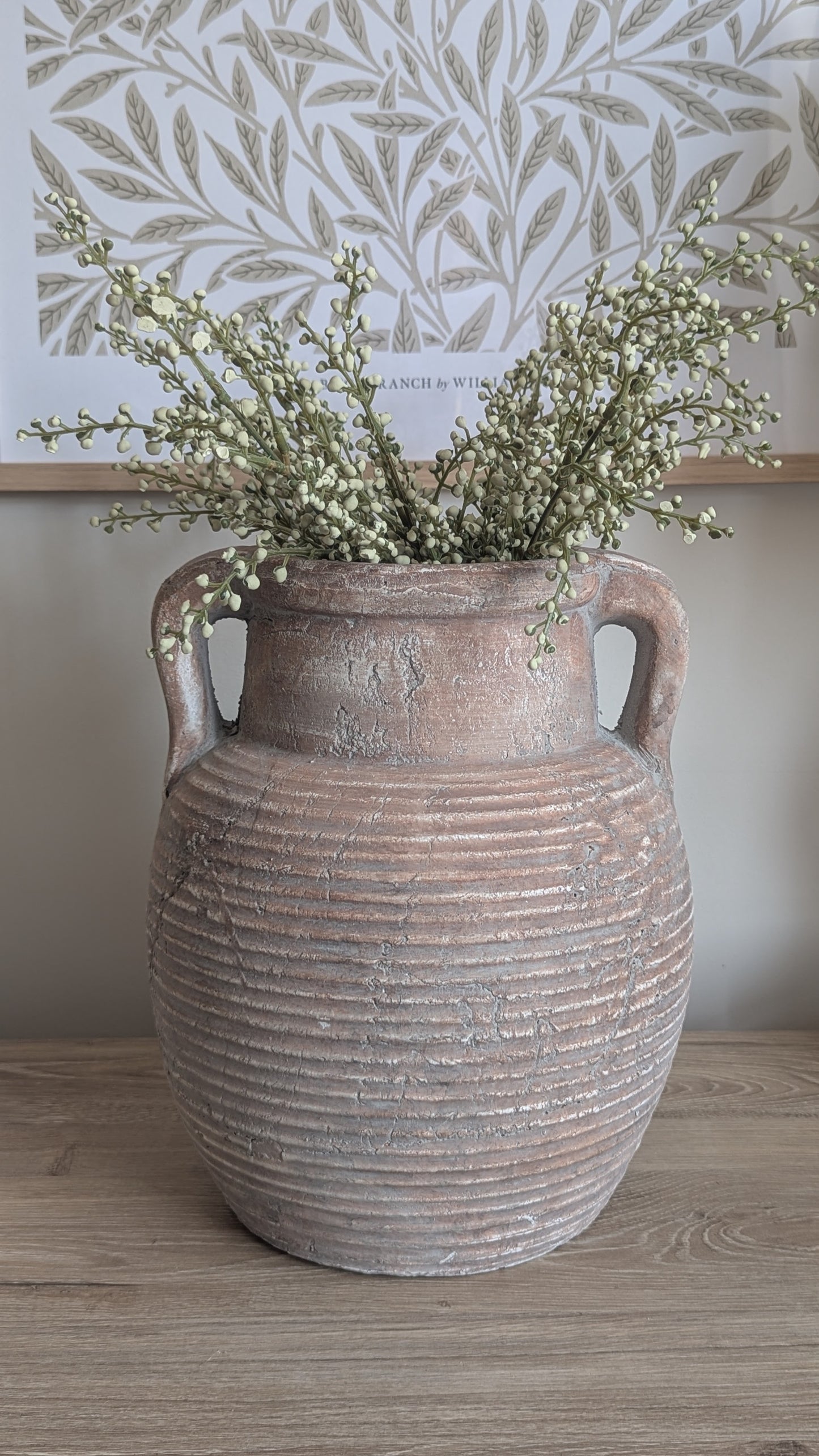 Rustic Brown Ribbed Pot
