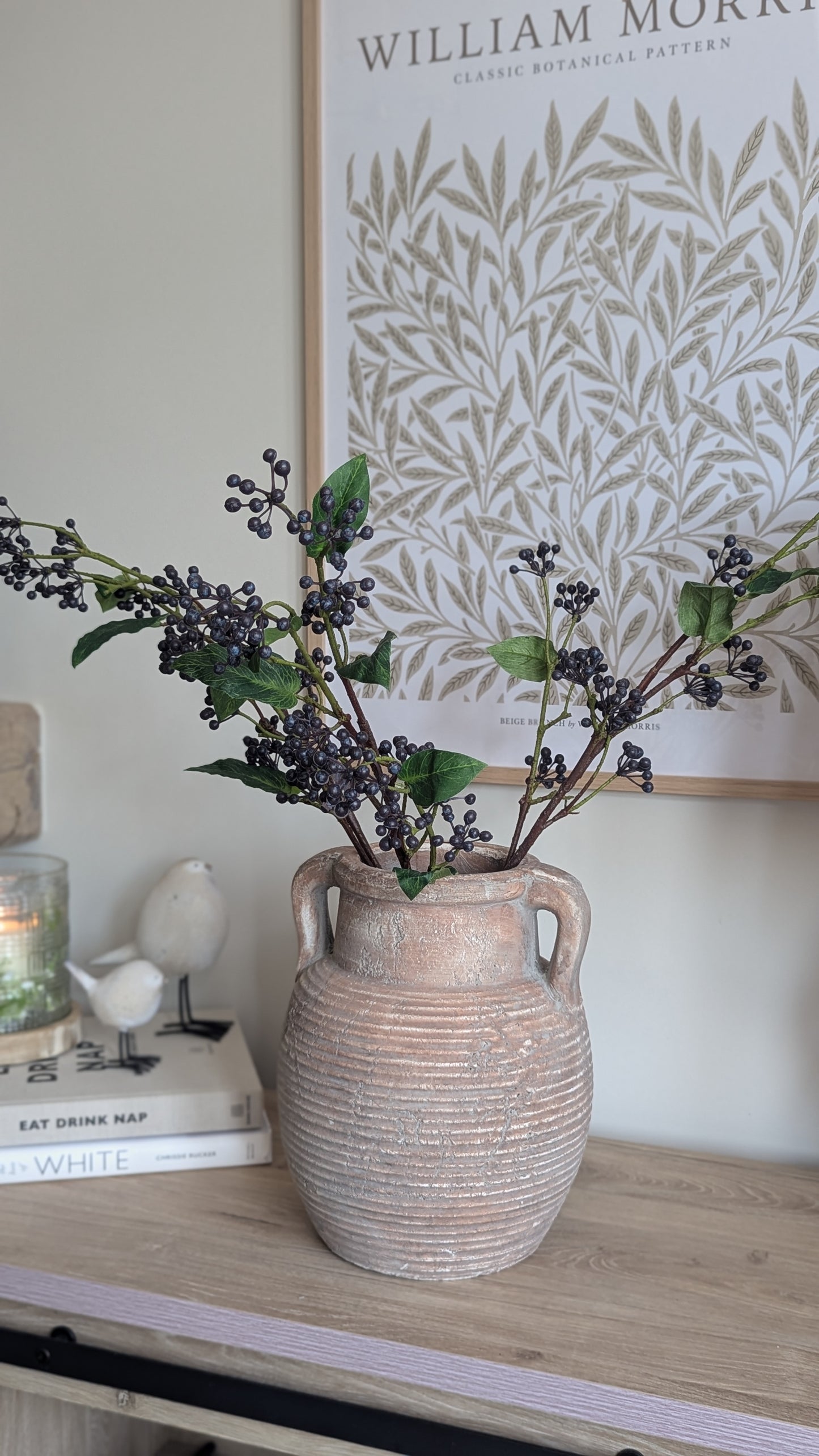 Rustic Brown Ribbed Pot