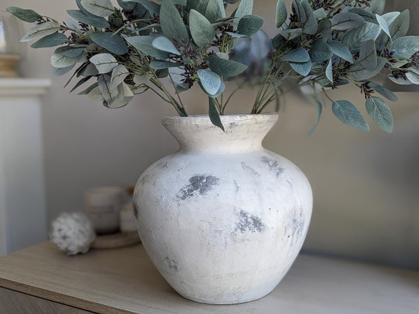 Perfectly Imperfect Antique White Vase