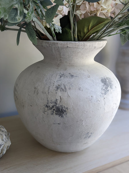Perfectly Imperfect Antique White Vase