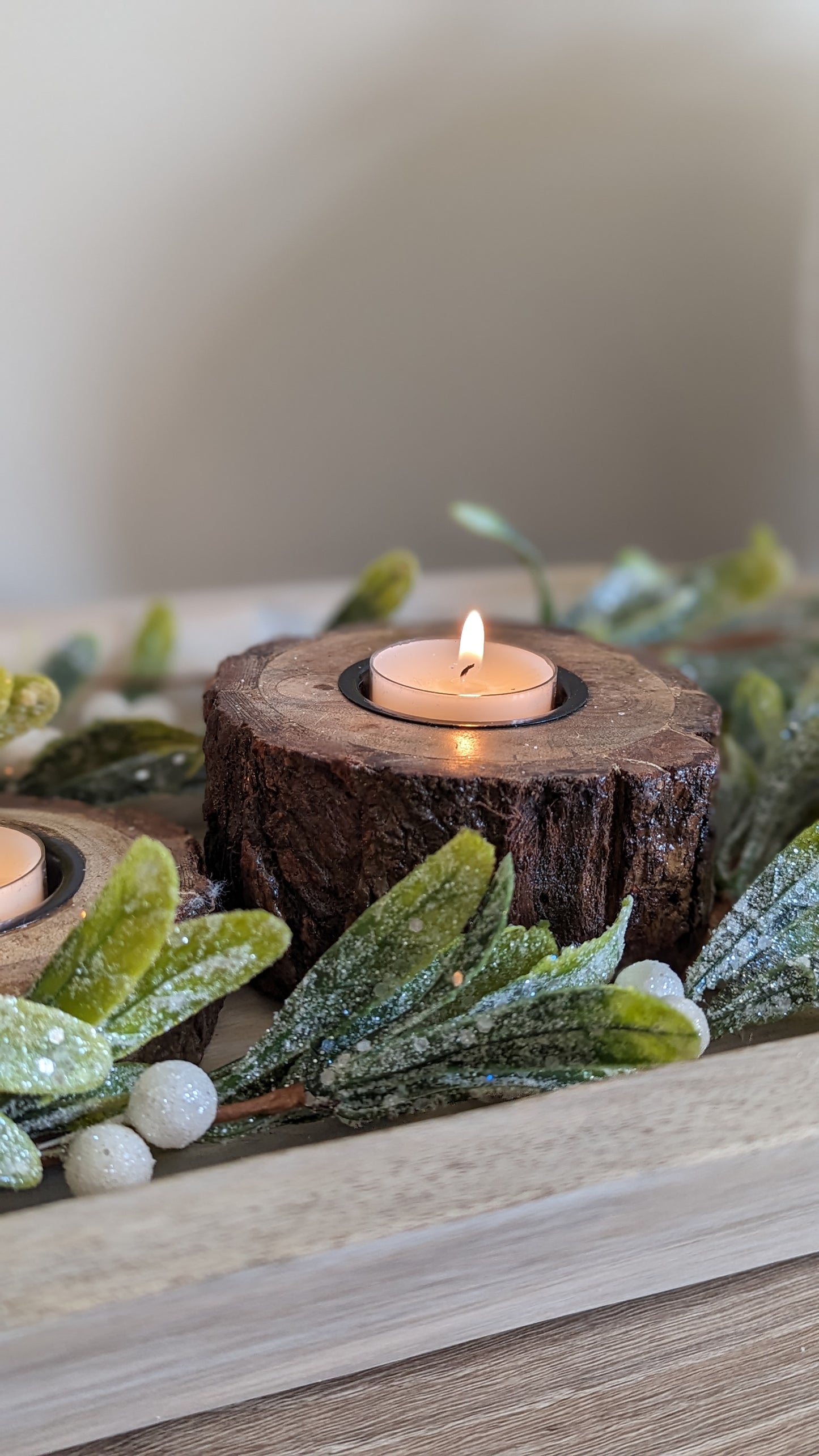 Mangowood Bark Effect Tealight Holders