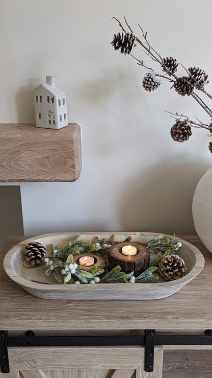 Mangowood Bark Effect Tealight Holders