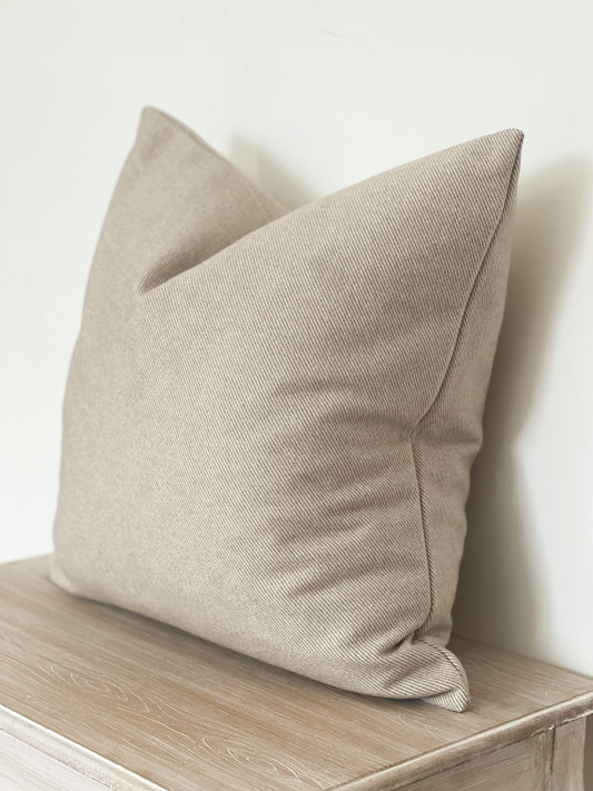 Beige Wool Effect Cushion Cover