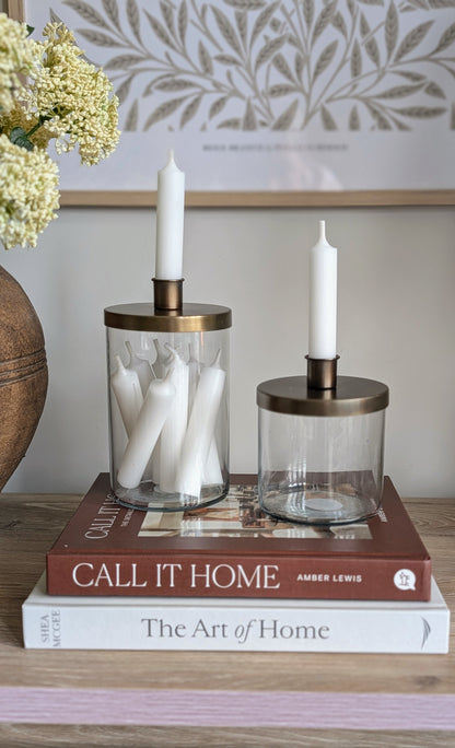 Antique Brass Dinner Candle Holder