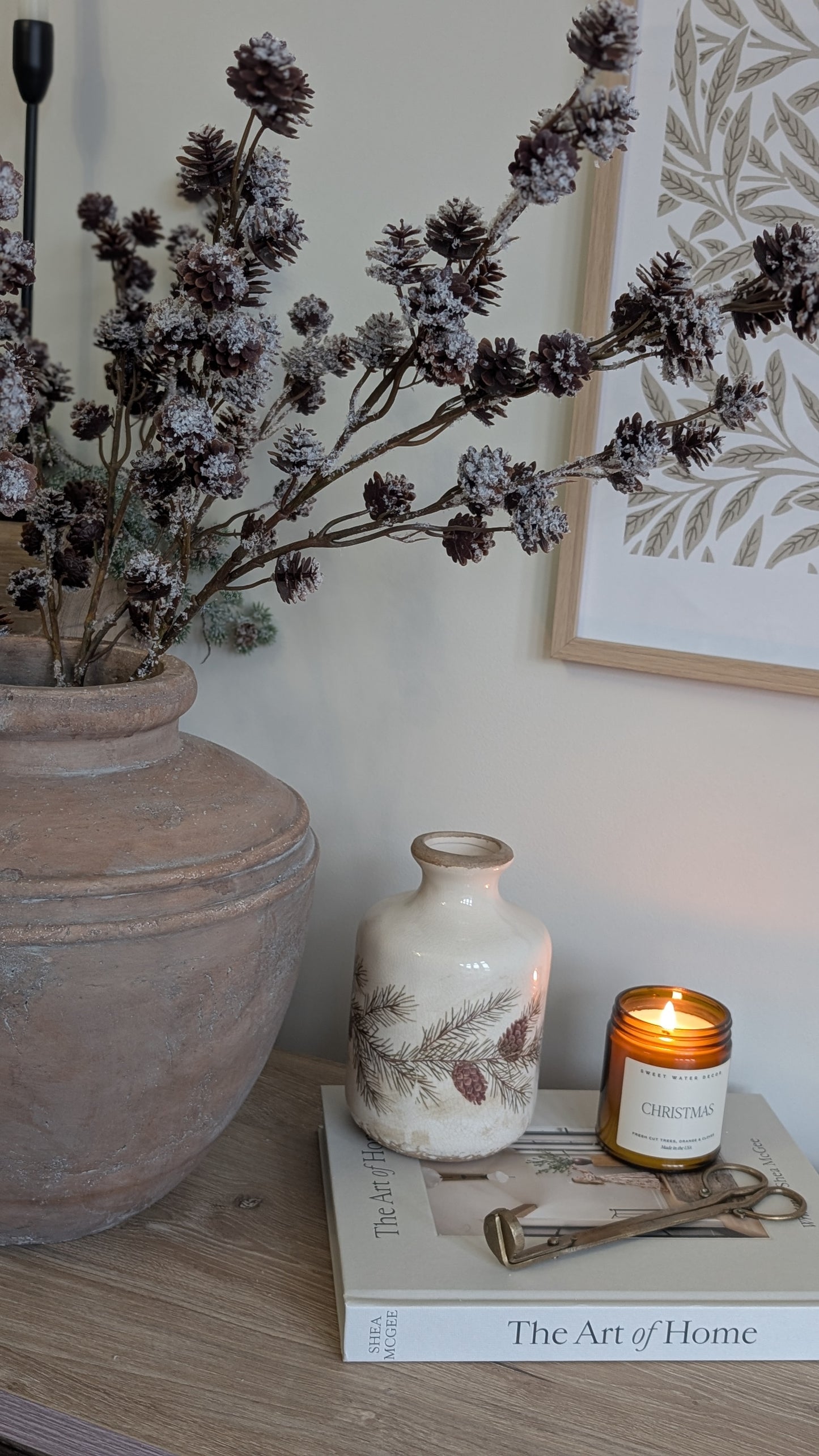 Snowy Pine Cone Spray