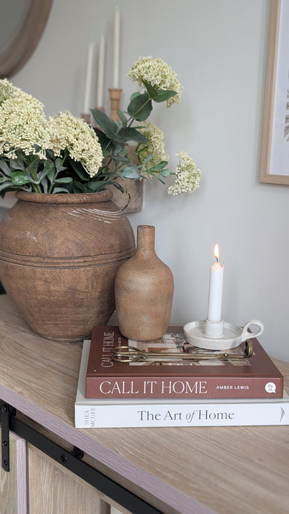 Cream Chamberstick Candle Holder