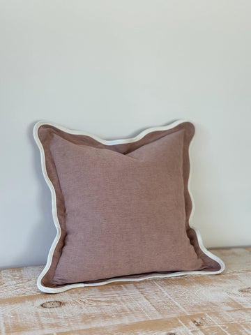 Dusty Pink Scallop Edged Cushion Cover