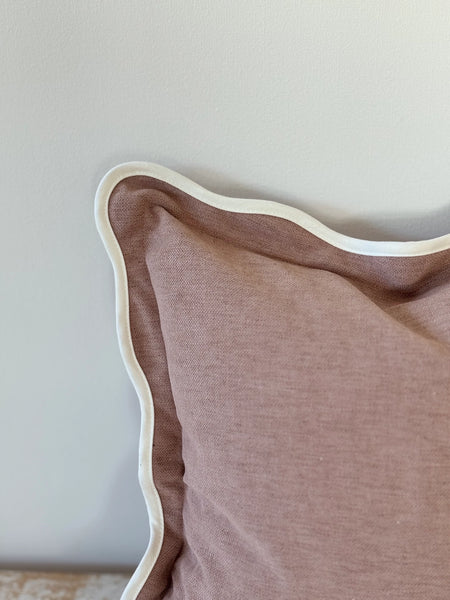 Dusty Pink Scallop Edged Cushion Cover