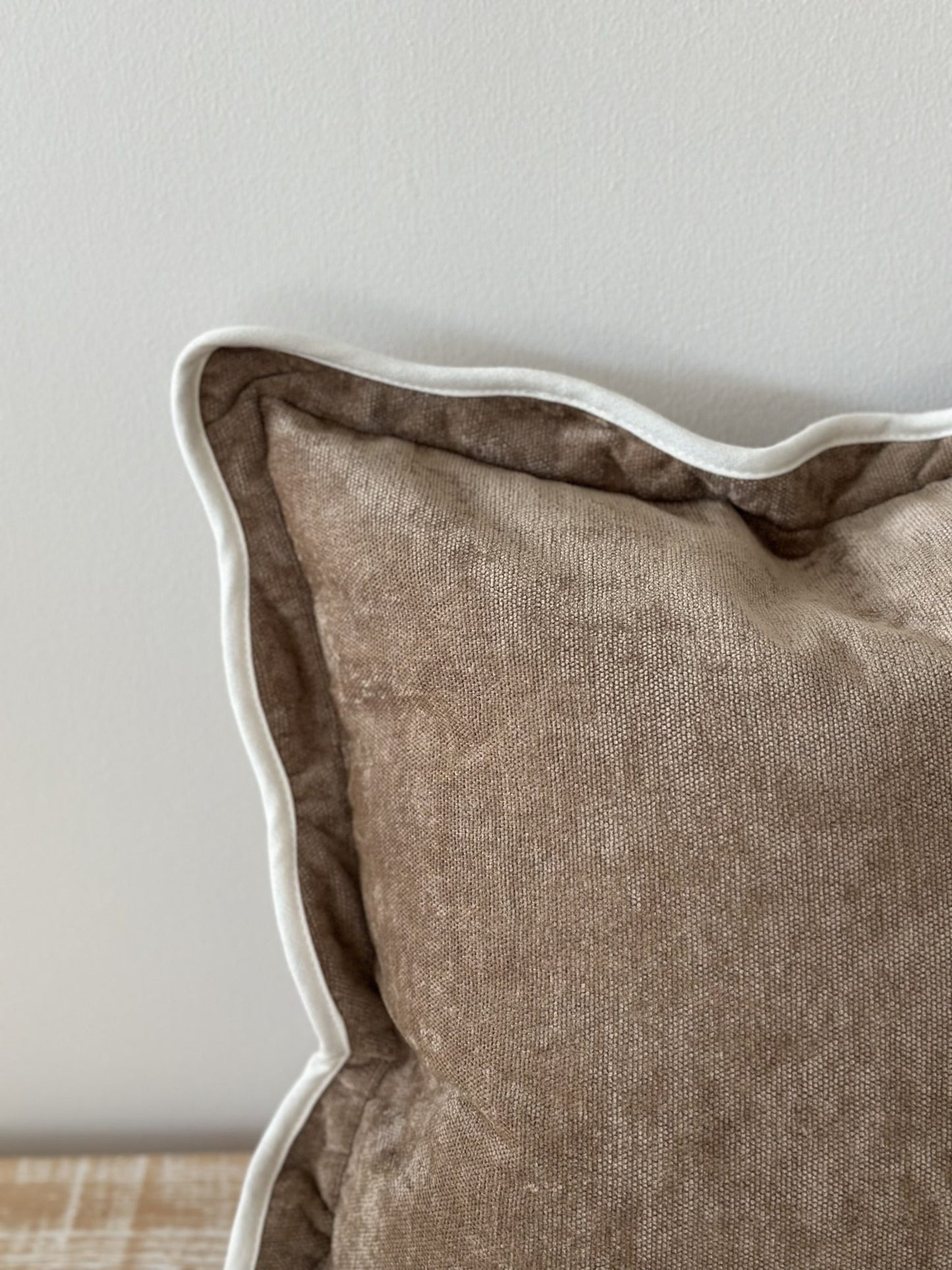Coffee Scallop Edged Cushion Cover