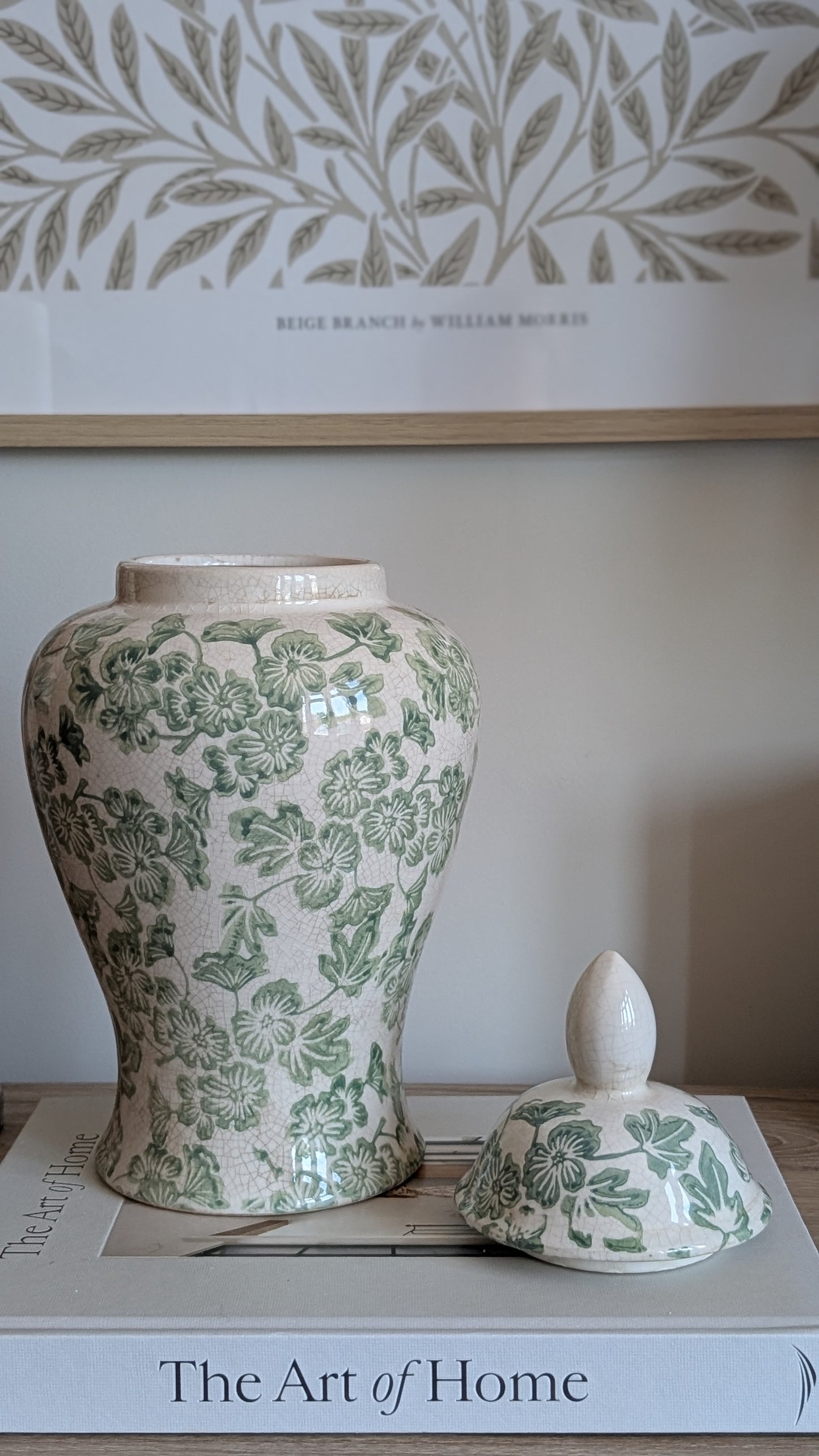 Green Floral Ginger Jar