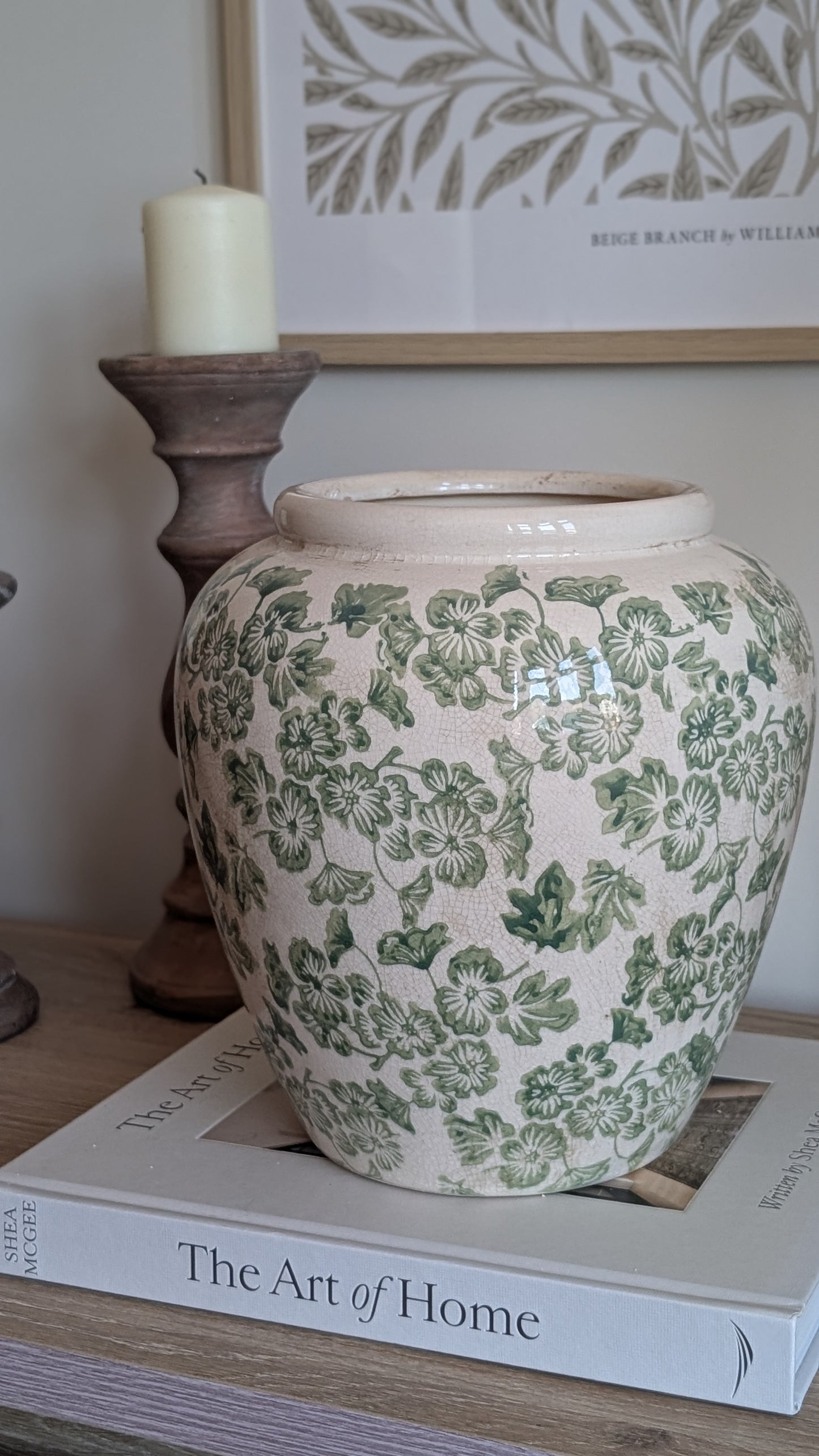Green Floral Vase