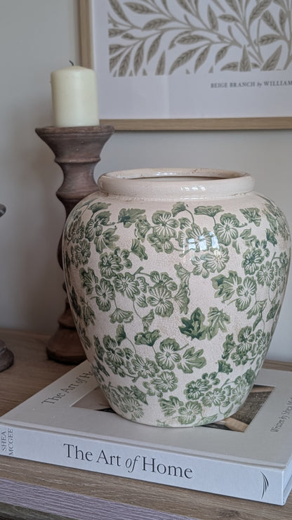 Green Floral Vase