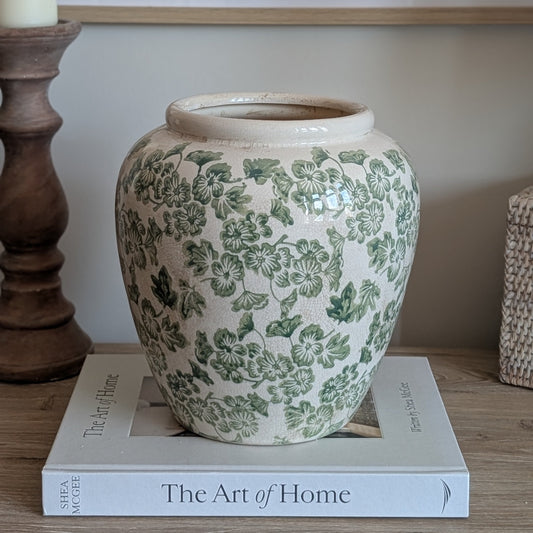 Green Floral Vase