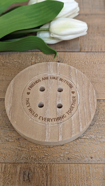 Wooden Button Coaster