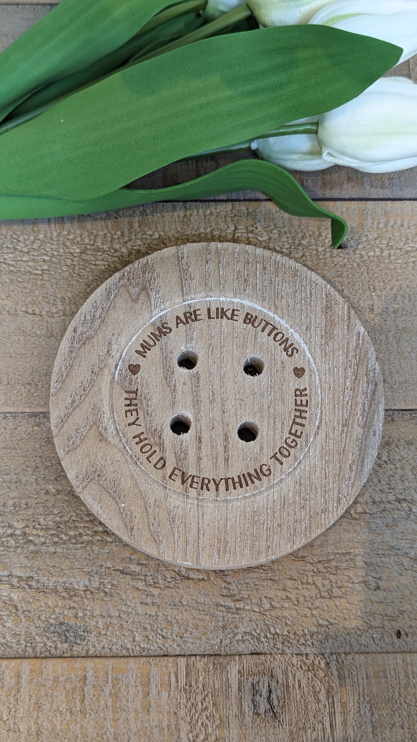 Wooden Button Coaster