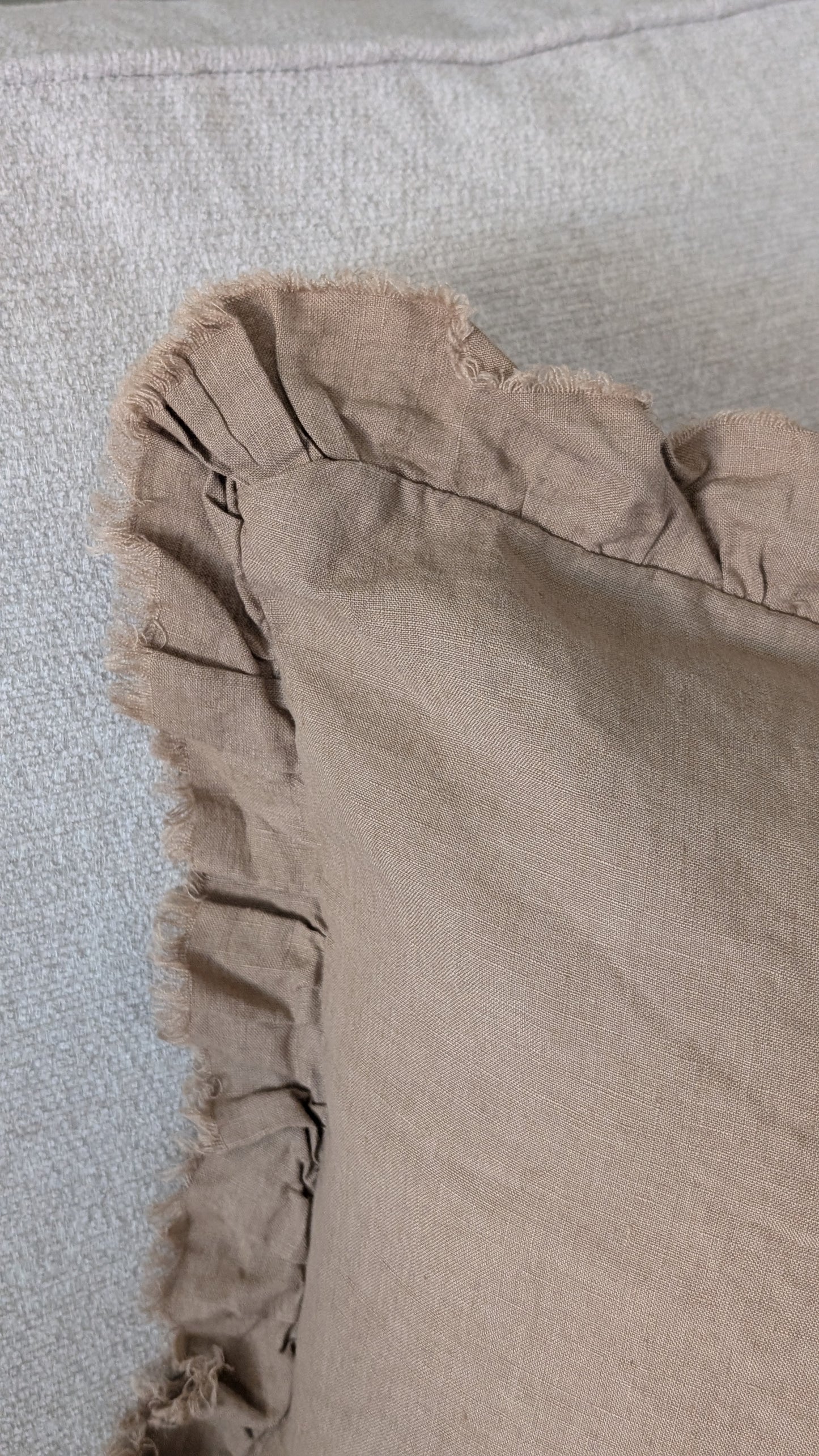 Coffee Brown Ruffle Cushion Cover