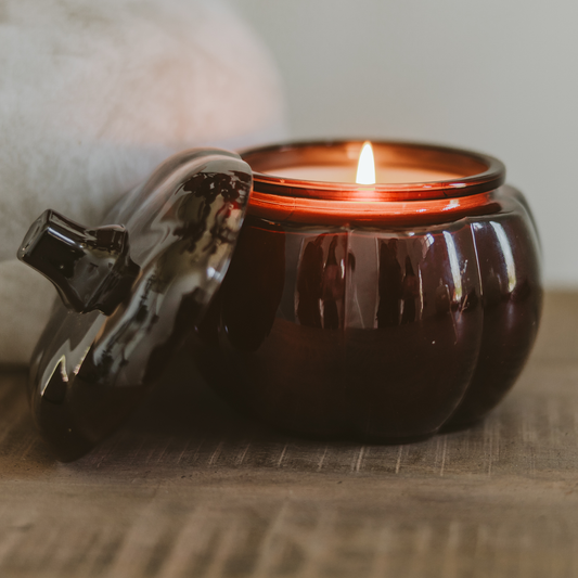 Amber Pumpkin Jar Candle