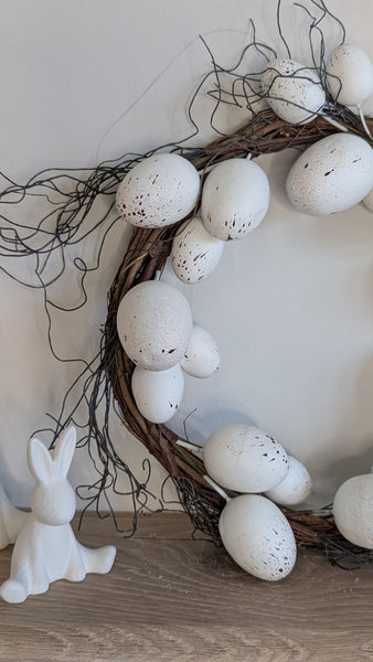 White Easter Egg Wreath