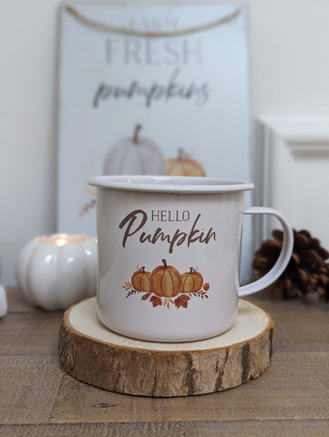Hello Pumpkin Enamel Mug