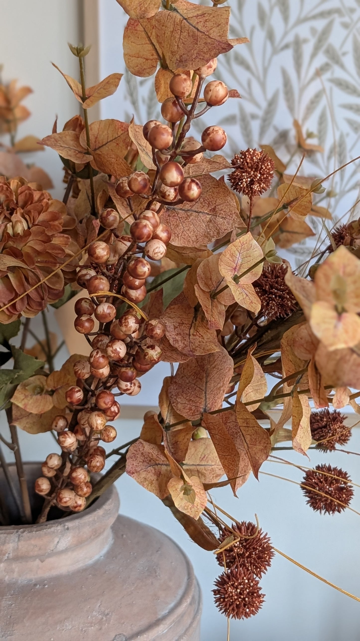 Brown Autumn Eucalyptus Spray