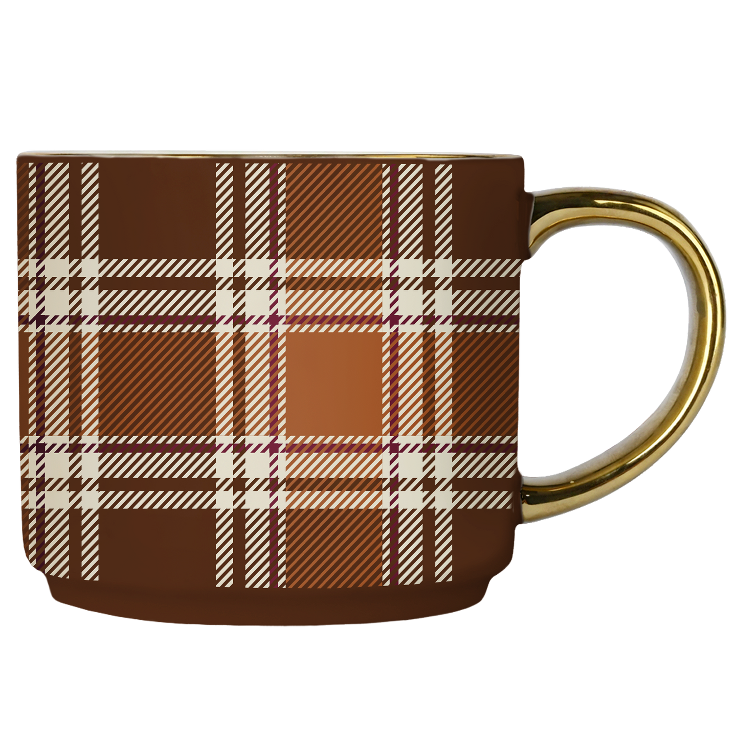 Brown Checked Coffee Mug