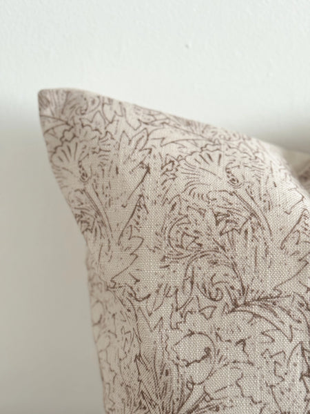 Country Floral Brown Cushion Cover