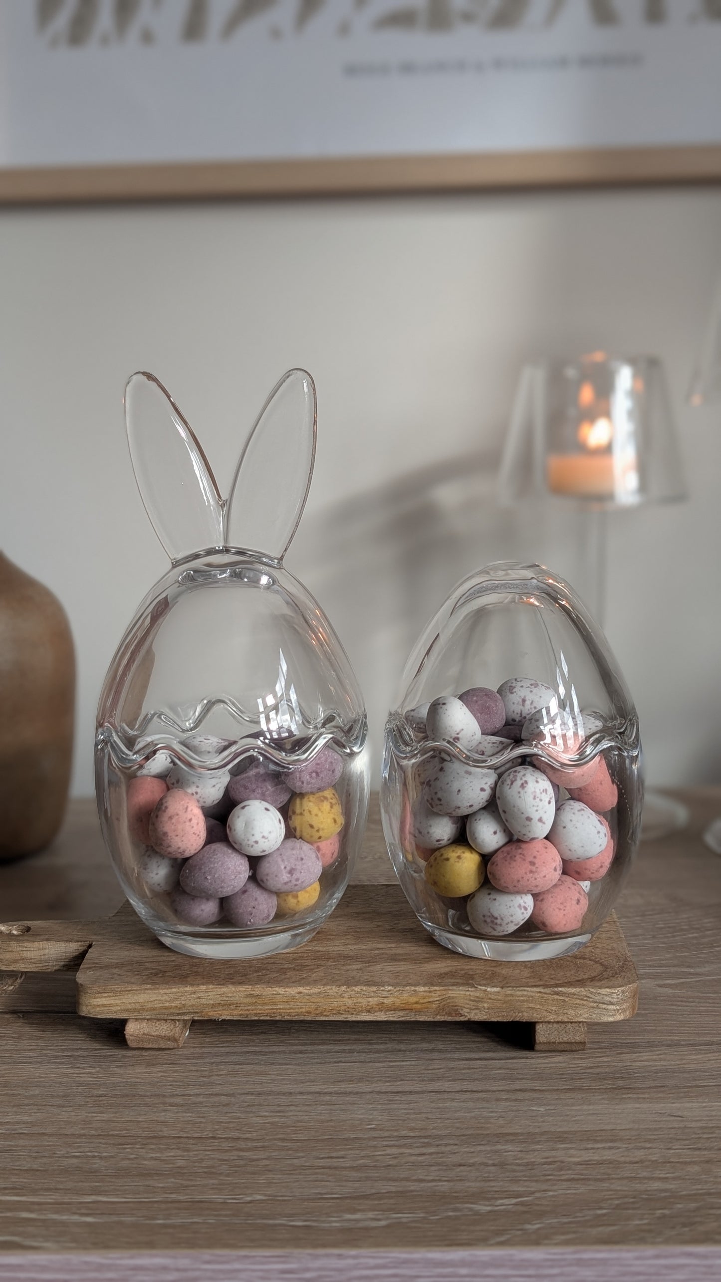 Glass Bunny and Egg Jars
