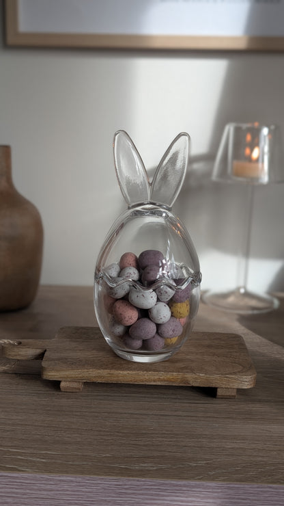 Glass Bunny and Egg Jars