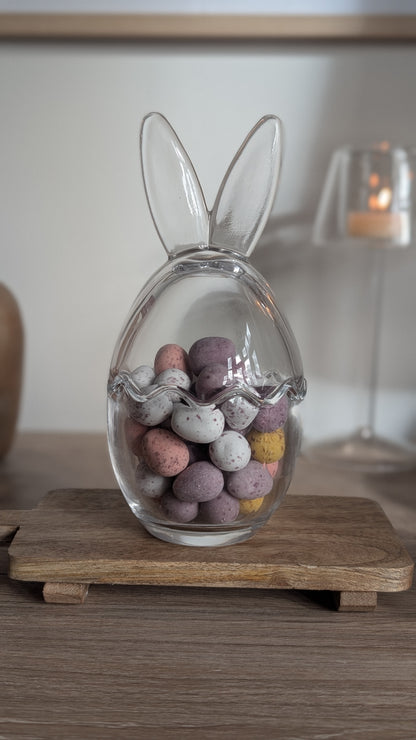 Glass Bunny and Egg Jars