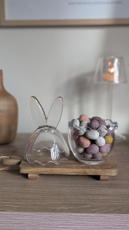Glass Bunny and Egg Jars