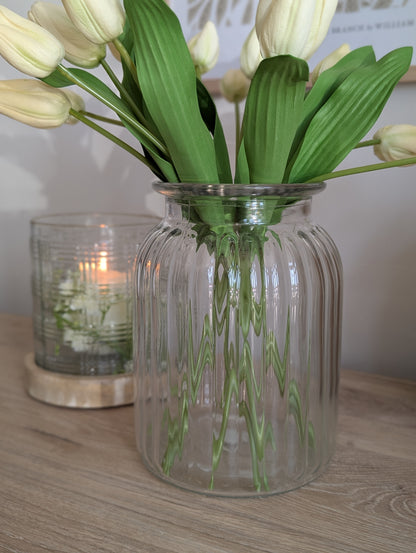 Ribbed Glass Vase