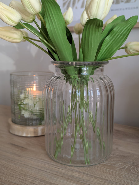 Ribbed Glass Vase