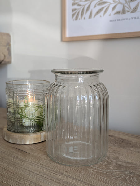 Ribbed Glass Vase