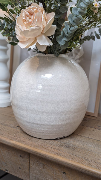 Glazed White Tiber Vase