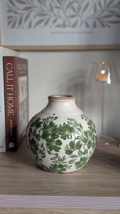 Green Floral Vase