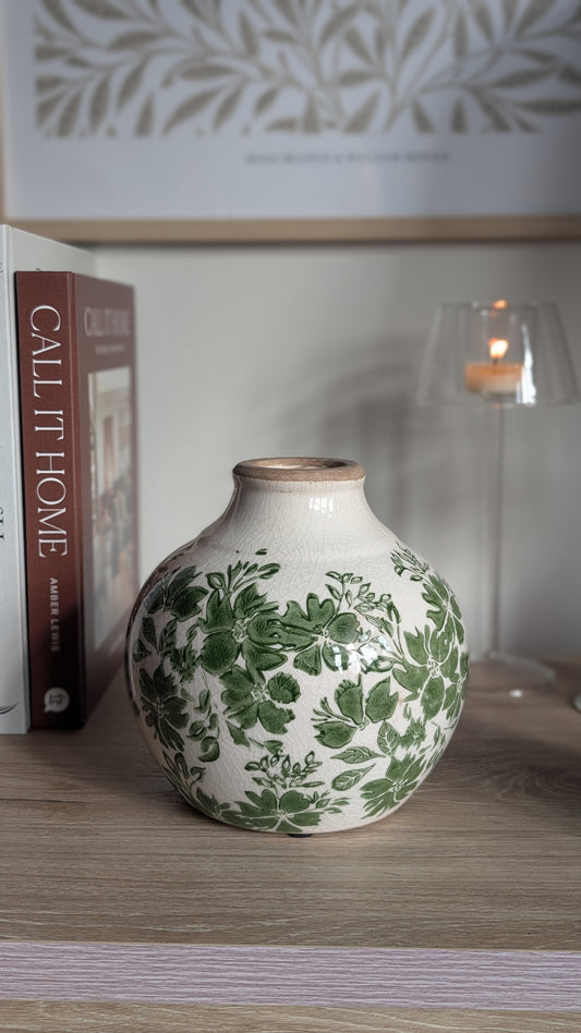 Green Floral Vase