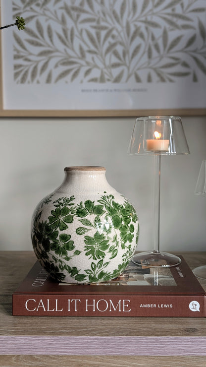 Green Floral Vase