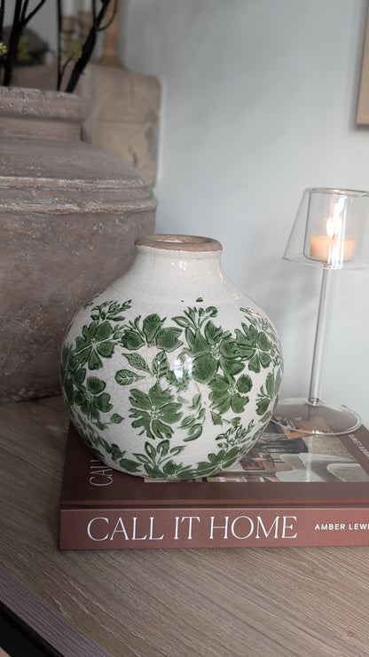 Green Floral Vase
