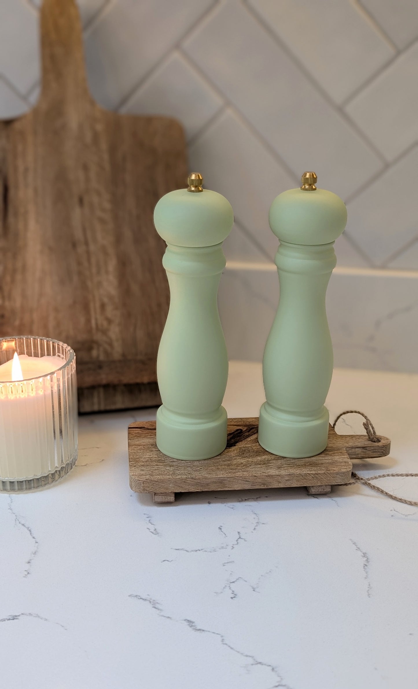 Salt and Pepper Grinder Set Green
