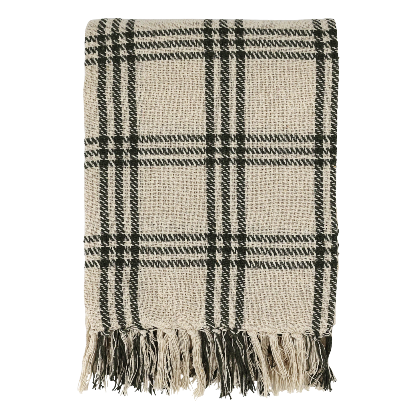 Olive Checked Throw