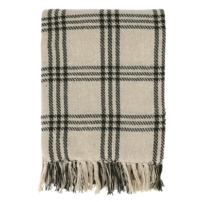 Olive Checked Throw