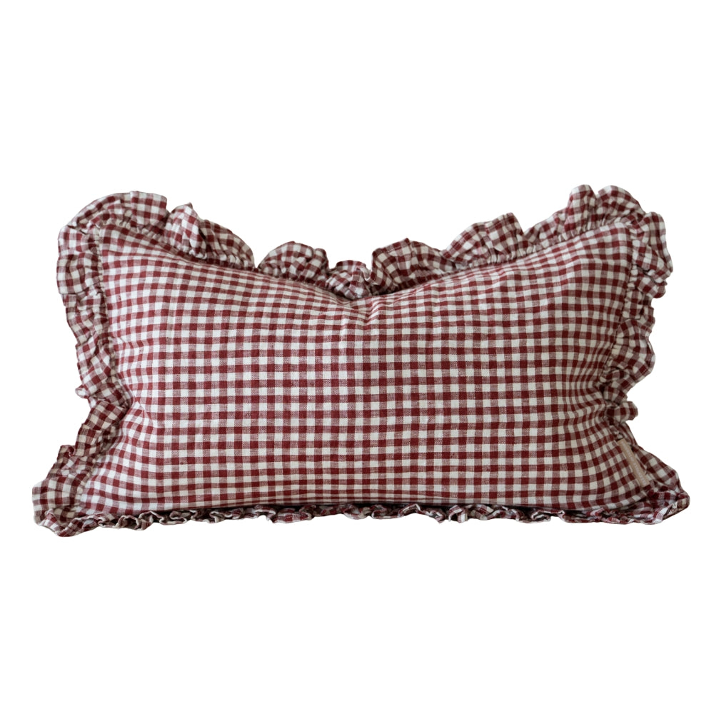 Claret Gingham Cushion Cover