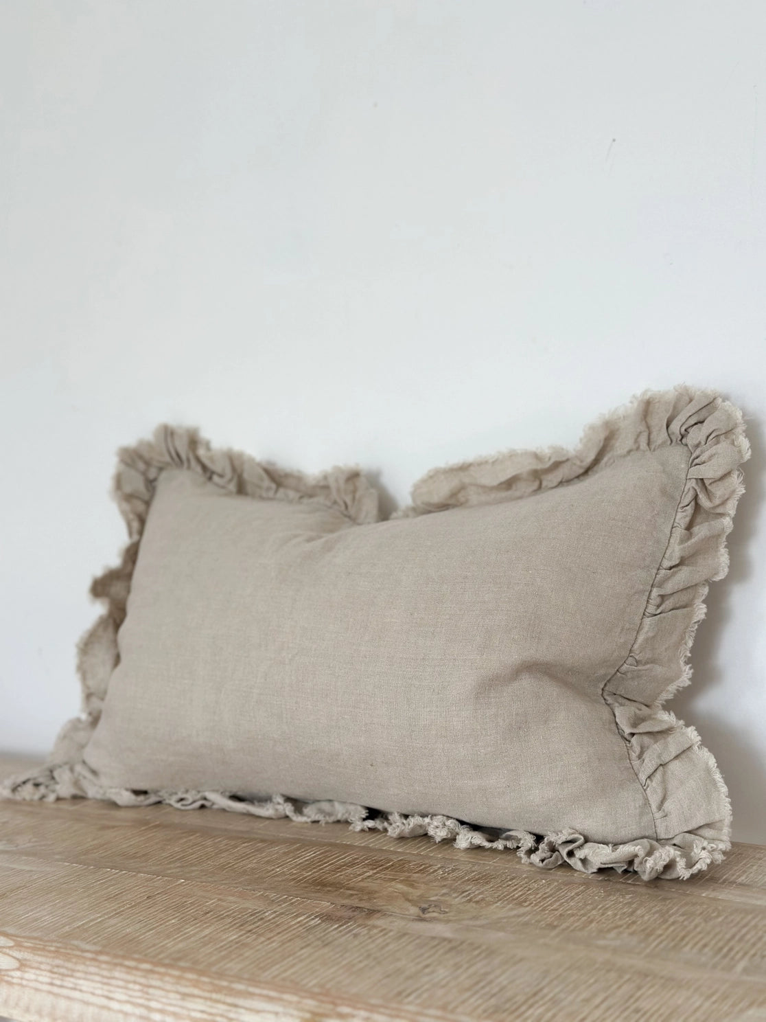 Natural Ruffle Edged Cushion Cover