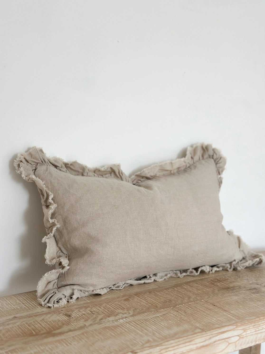 Natural Ruffle Edged Cushion Cover